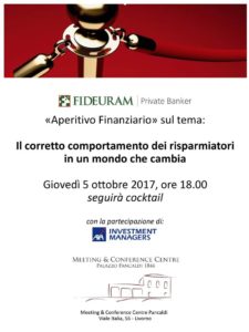 "Aperitivo finanziario" al Meeting & Conference Centre Pancaldi di Livorno