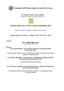 Seminario Livorno (Toscana) sulle esecuzioni immobiliari